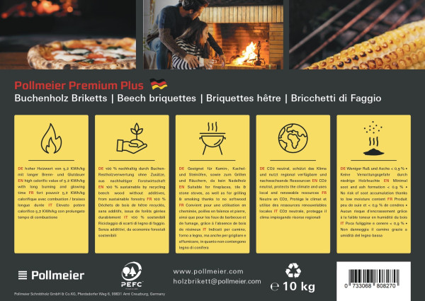 Pollmeier Buchenbrikett - 10 kg *Premium Plus*